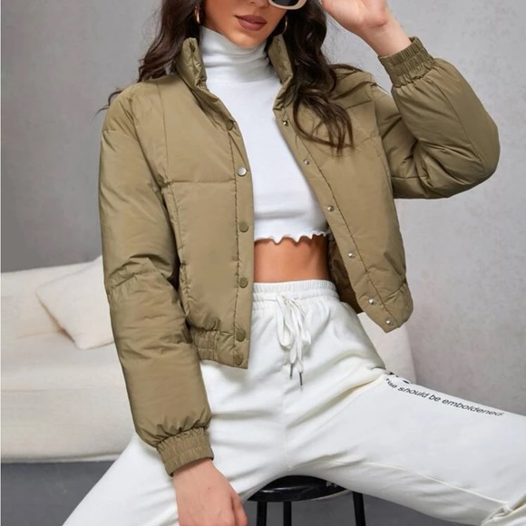 Green thick puffer jacket - Picture 4 of 5